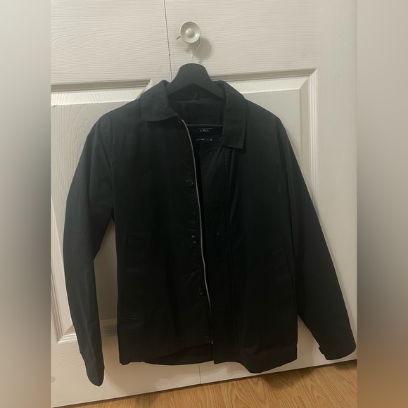 Abercrombie Men’s Cotton Blend Shirt Jacket - Black - Picture 1 of 2